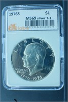 1976 S $1 MS69  Silver T-1