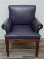 Purple leather arm chair