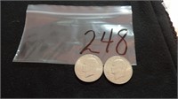 2) Eisenhower Silver Dollars 1971 & 1972 D'S