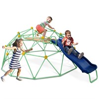 8 FT Climbing Dome with Slide, Geometric Dome