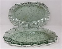 Recycled Glass Serving Platters Green Bottle