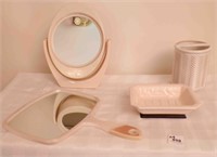 Make up mirrors, soap dish, Toothbrush holder