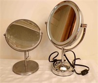 2) Makeup Mirrors, 1 electric