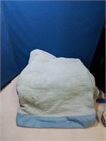Light blue cotton blanket probably full Queen size