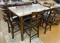 7 pc Counter Height Dining Set in Brown
