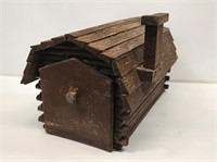 Primitive Wooden Log Cabin Mailbox