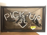 Pick up neon sign, back panel is cracked