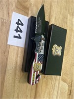American Flag Police Officer Multi Knife