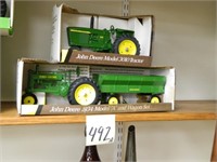 John Deere 1934 A Tractor & Wagon Set,
