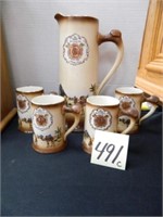 Leisy Brewing Co. Pitcher w/ (4) Mugs