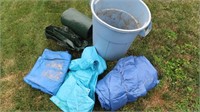 Trash Can & Various Size Tarps