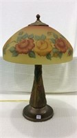 Phoenix Reverse Glass Lamp w/ Floral