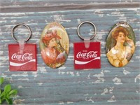 COCA-COLA ADVERTISING POCKET MIRRORS AND KEY CHAIN