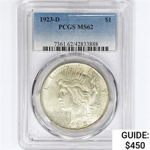 1923-D Silver Peace Dollar PCGS MS62