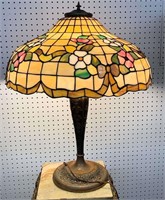 Leaded Art Glass Parlor Lamp