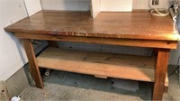 2 shelves, 72 x 29 x 36” tall custom work table,