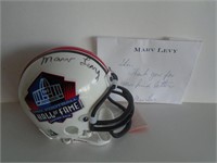 MARV LEVY AUTO HOF MINI HELMET W/ COA