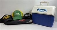 Beer Cooler, Ball Caps and Dropclothes