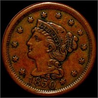 1850 Braided Hair Large Cent ABOUT UNCIRCULATED