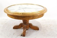 Clock table - oak pedestal
