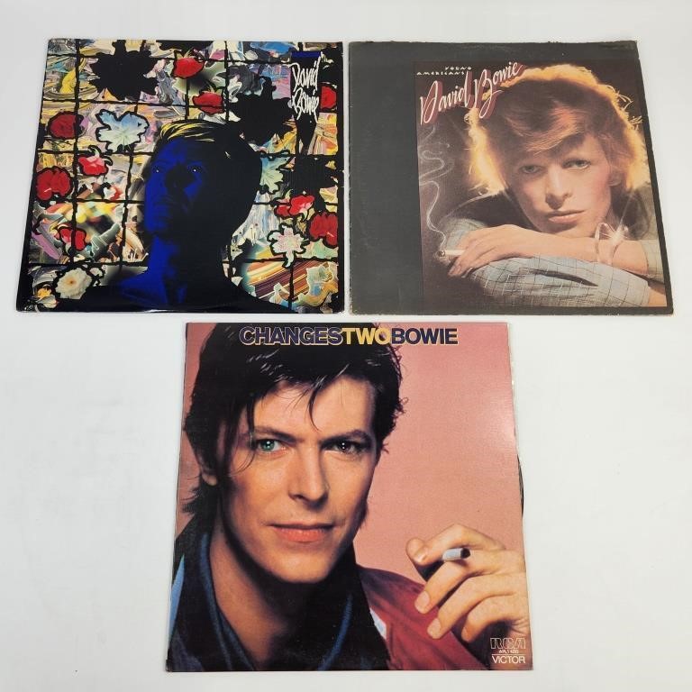 3) VINTAGE DAVID BOWIE LP RECORD ALBUMS