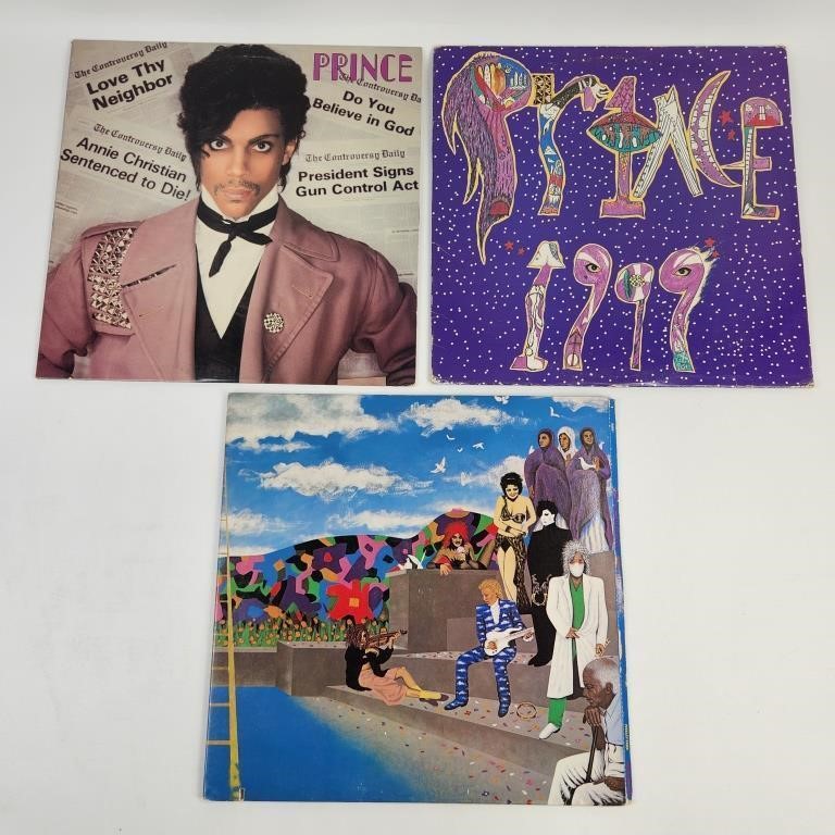 3) VINTAGE PRINCE LP RECORD ALBUMS