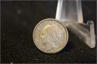 1943 Curacao Silver 25 Cent Coin
