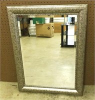 Contemporary Pewter Beveled Wall Mirror