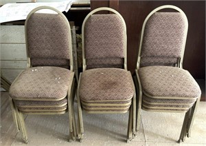 (12) Metal Banquet Chairs 
(They may have some