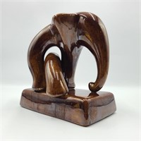 Signed Mijiza Ceramic Elephant Sculpture