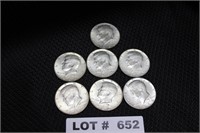 7-Kennedy 40% Part Silver Half Dollars