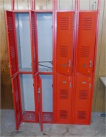Set of Red School Lockers