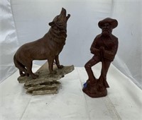 Hunter Statue & Wolf Statue