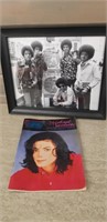 Jackson 5 framed picture & Michael Jackson book