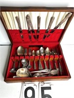 Box of Silver Plate Flatware