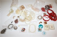 Costume Jewelry, Pearl Necklaces, Pins,