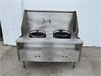 Double Wok Station With Faucet - Gas