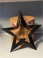 Hanging Black Star Tea Light Decoration