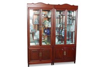 Pair of Chinese Two Door Display Cabinets,