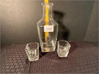Glass & Pewter Golf Whiskey Decanter & Shot