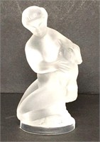 Lalique Frosted Crystal Woman & Lamb