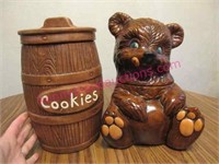 vintage bear & barrel cookie jars