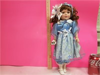 Vintage Brass Key Porcelain Doll on stand