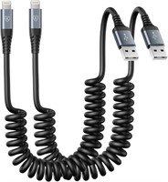 Coiled Lightning Cable, iPhone Charger Cable 3FT f