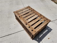 LARGE ANTIQUE WOODEN CHICKEN CRATE