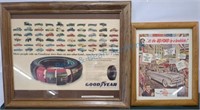 Framed automobile advertisements
