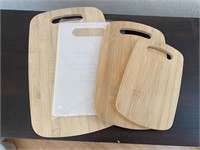 (4) CUTTING BOARDS INCLUDING 3 BAMBOO AND 1