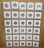 30 - Mercury silver dimes, 1936's