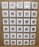 30 - Mercury silver dimes, 1939's