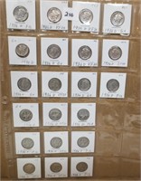 21 - Mercury silver dimes, 1936's